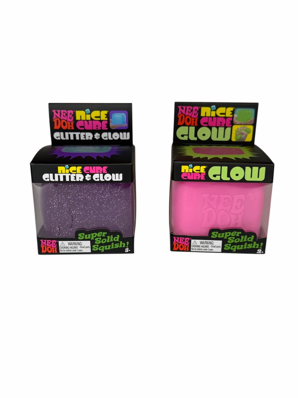 Nee Doh Nice Cube Glitter & Glow  - Purple & Pink
